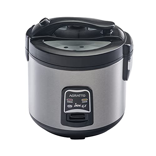 PANELA ELETRICA ARROZ INOX E VISOR VIDRO PAI6X 127V AGRATTO, Agratto, 5955, Inox