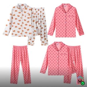 ZD Lingerie Pijama Feminino Manga longa Aberto Com Botão Sy07