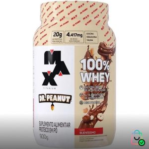100 Whey Max Titanium x Dr Peanut 900g Sabor Bueníssimo