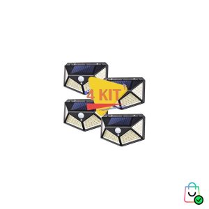 100 Leds Luminária Parede Solar Com Sensor Jardim Externa Prova Dágua