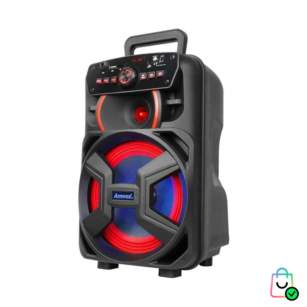 Amvox Caixa de Som Amplificada ACA 221 Gigante II 220W RMS Bluetooth Rádio FM USB Preto