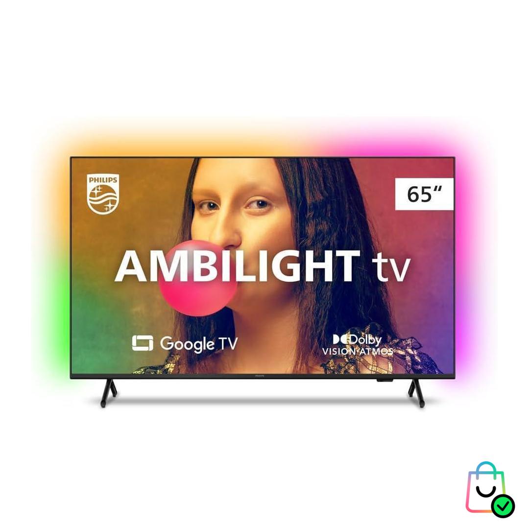 PHILIPS Smart TV Ambilight 65 4K 65PUG790878 Google TV Comando de Voz HDR Dolby VRR ALLM