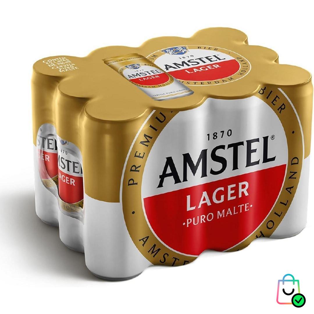 Amstel Cerveja Lager Puro Malte Lata 350ml Pack 12 Unidades